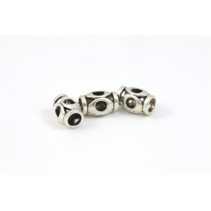 ANTIQUE SILVER BEAD OVAL 12X8MM